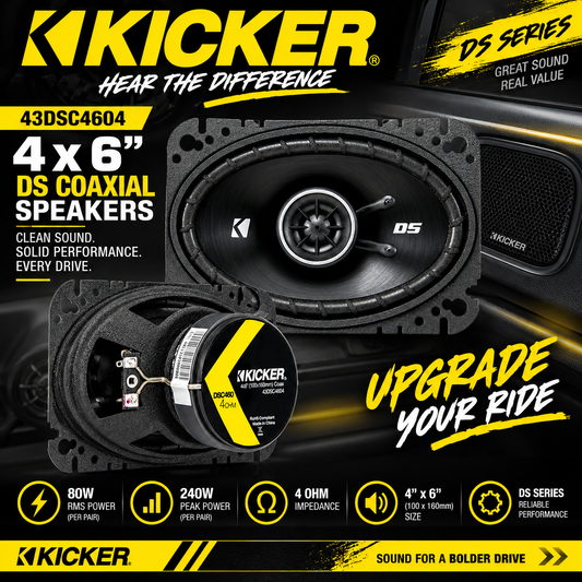 Kicker 43DSC4604 4x6 DS Coaxial Speakers