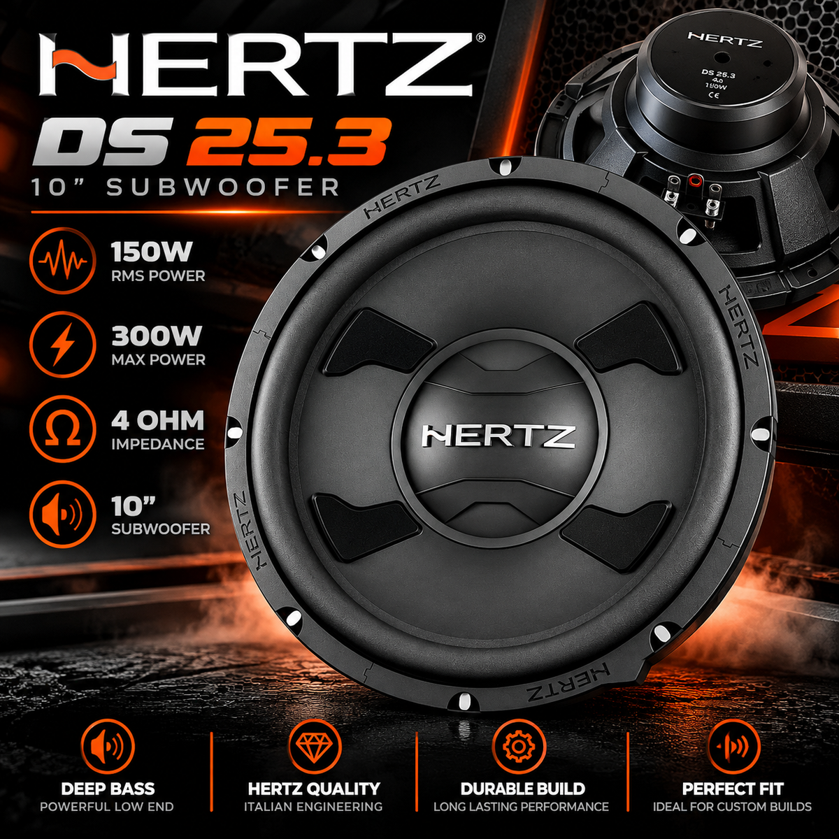 Hertz DS 25.3 10 150W RMS Subwoofer
