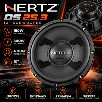 Hertz DS 25.3 10 150W RMS Subwoofer