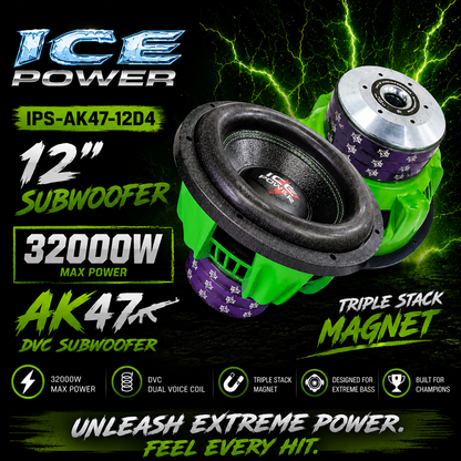 Ice Power 12″ IPS-AK47-12D4 -DVC D4 Subwoofer - 32000W