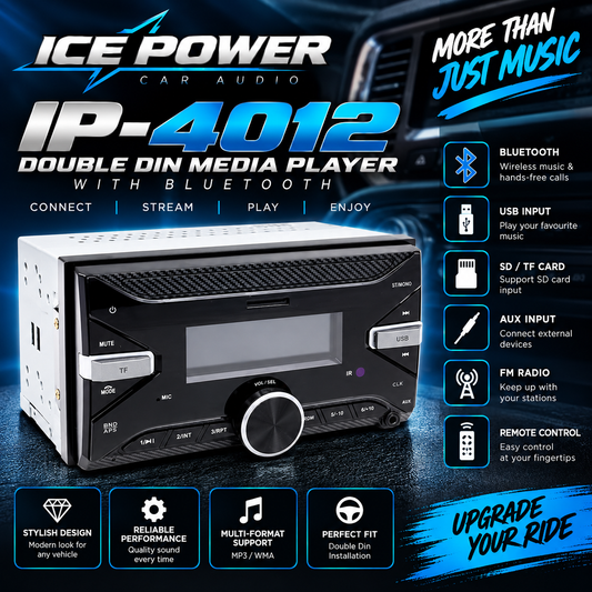 Ice Power IP-4012 Double Din Media Player with Bluetooth