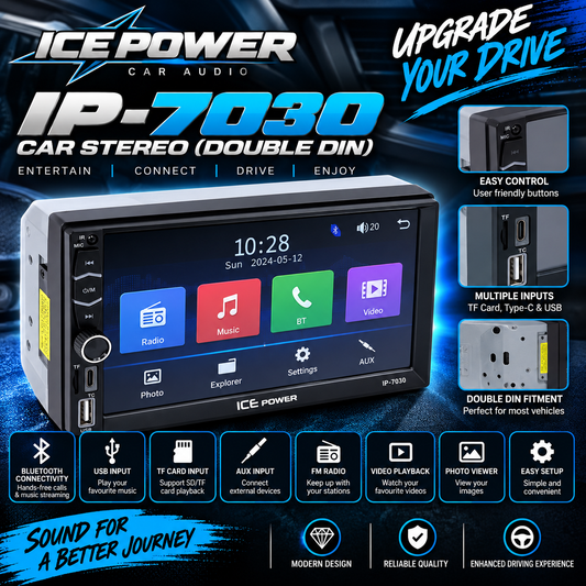 Ice Power IP-7030 Car Stereo  (Double Din)