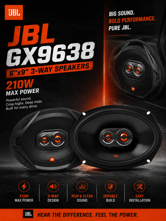 JBL GX9638 210w 6×9″ 3-way Speakers
