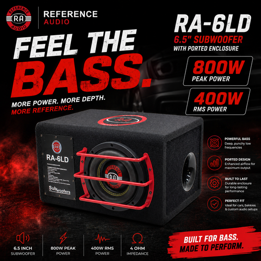Reference Audio RA-6LD 6.5″ 800w/400rms Subwoofer with Ported Enclosure