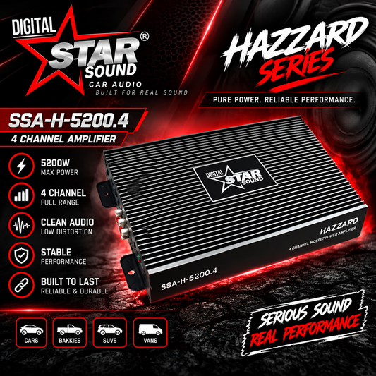Starsound Hazard Series 5200 4-Channel Amplifier