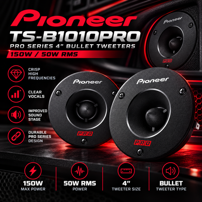 Pioneer TS-B1010PRO Pro Series 4 150W/50W RMS Bullet Tweeters