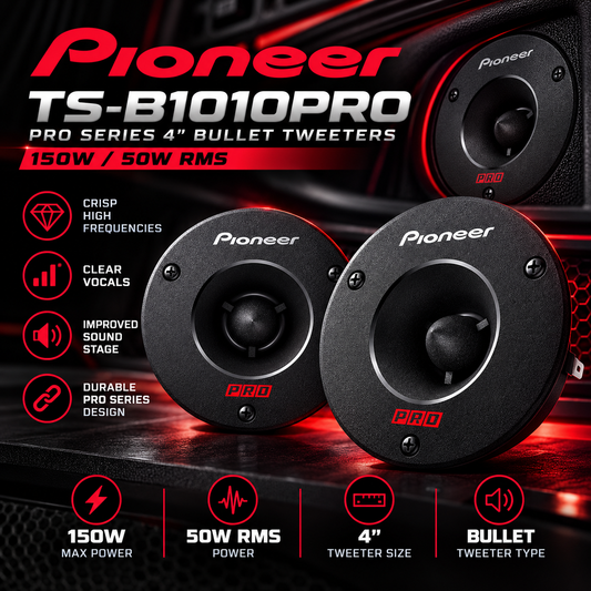 Pioneer TS-B1010PRO Pro Series 4 150W/50W RMS Bullet Tweeters