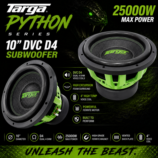 Targa 10" Python Series DVC D4 Subwoofer (25000W)