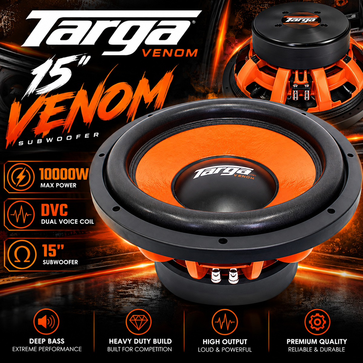 Targa 15 Venom 10000W Subwoofer