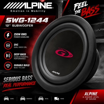 Alpine SWG-1244 12 250W RMS DVC Subwoofer