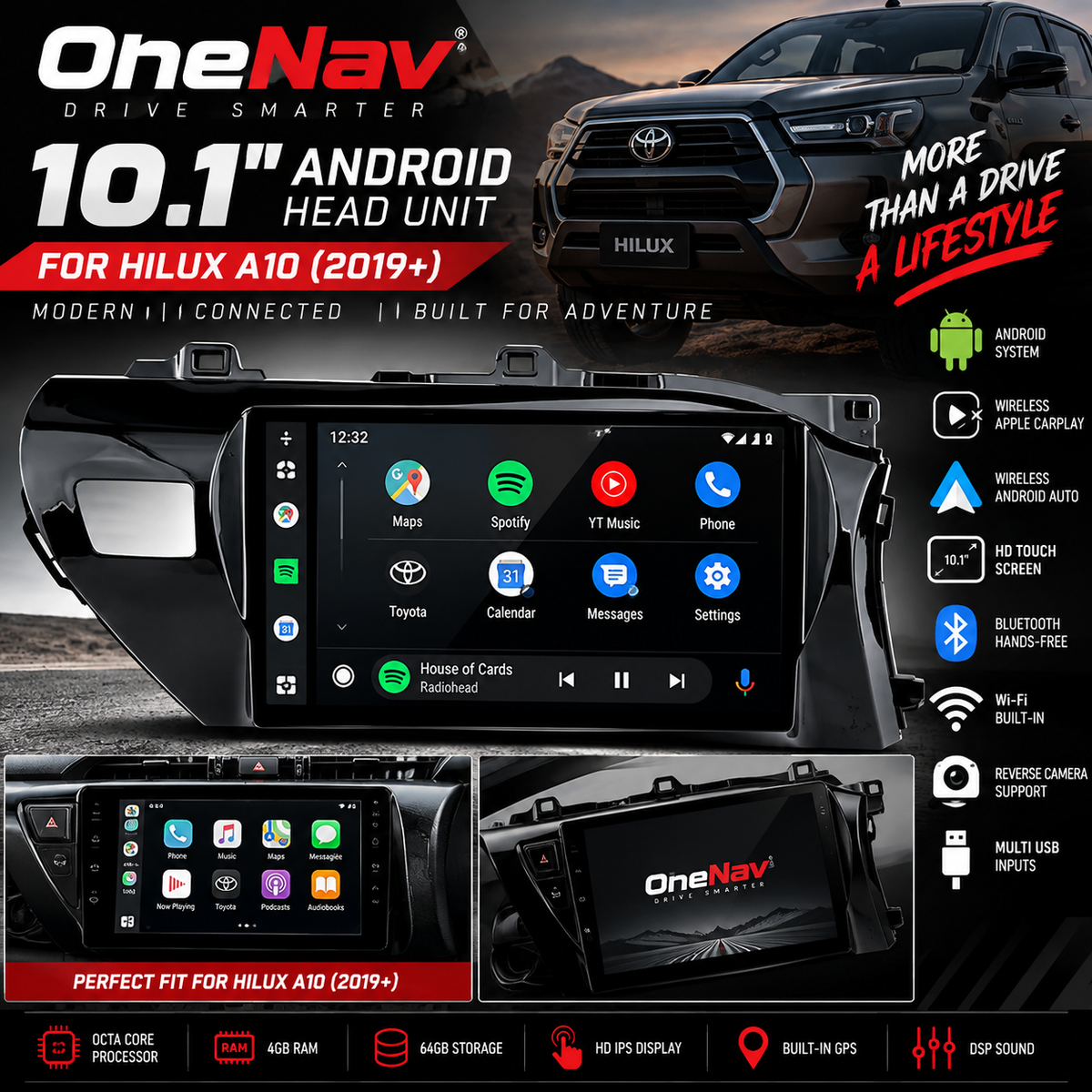 OneNav 10.1inch for Hilux A10 2019+