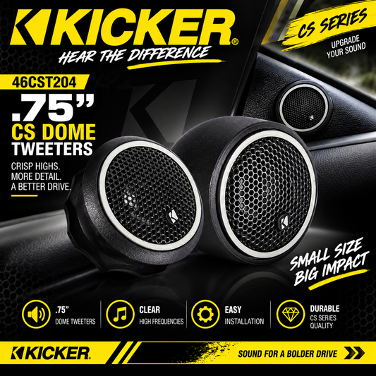 Kicker 46CST204 .75inch CS Dome Tweeters